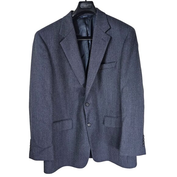 Brooks Brothers Lambswool/Alpaca Herringbone Blazer 42R Gray Quiet Luxury USA - Picture 1 of 15